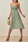Fashion Elegant Floral Strap Design Spaghetti Strap A Line Dresses