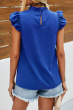Fashion Street Solid Split Joint O Neck Tops