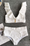 Fashion Simplicity Solid Split Joint Swimwears