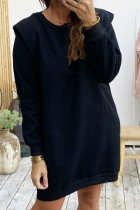 Fashion Casual Solid Split Joint O Neck Pencil Skirt Dresses