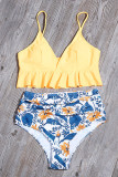 Fashion Sexy Print Split Joint Swimwears