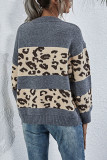 Fashion Casual Print Split Joint O Neck Tops