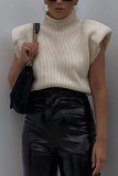 Fashion Casual Solid Split Joint Turtleneck Tops