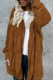 Fashion Street Solid Split Joint Hooded Collar Outerwear