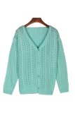 Casual Solid Hollowed Out Buckle V Neck Tops