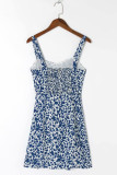 Fashion Street Print Split Joint V Neck Wrapped Skirt Dresses