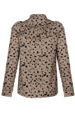 Fashion Casual Polka Dot Split Joint O Neck Tops