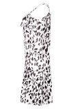 Fashion Casual Print Split Joint V Neck A Line Dresses