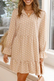 Fashion Street Print Split Joint V Neck Cake Skirt Dresses