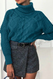 Fashion College Solid Turtleneck Tops