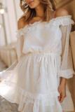Fashion Casual Solid Split Joint Off the Shoulder A Line Dresses