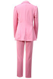 Fashion Casual Solid Split Joint Turndown Collar Long Sleeve Two Pieces