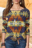 Fashion Street Geometric O Neck Tops
