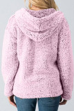 Fashion Street Solid Split Joint Hooded Collar Tops