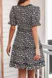 Casual Elegant Print Split Joint Stringy Selvedge V Neck A Line Dresses