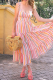 Casual Sweet Striped Tassel Split Joint Spaghetti Strap Cake Skirt Dresses