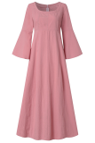 Casual College Solid Split Joint Square Collar A Line Dresses
