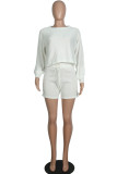Fashion Casual Solid Split Joint O Neck Long Sleeve Two Pieces