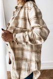 Fashion Sweet Adult Plaid Patchwork Split Joint Cardigan Turndown Collar Tops