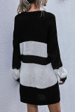 Fashion Street Striped Split Joint O Neck Tops