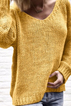Fashion Casual Solid V Neck Tops