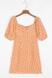 Fashion Casual Print Square Collar A Line Dresses