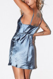 Fashion Street Solid Spaghetti Strap A Line Dresses