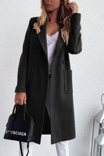 Fashion British Style Solid Split Joint Conventional Collar Outerwear