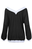 Fashion Casual Solid Split Joint V Neck T-Shirts