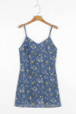Vacation Floral V Neck Mini Dress Dresses