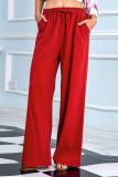 Fashion Casual Solid Without Belt Loose High Waist Wide Leg Bottoms