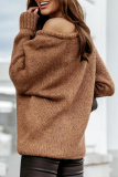 Casual Solid Split Joint O Neck Tops Sweater