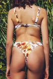 Fashion Vacation Print Split Joint Swimwears