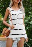 Fashion Casual Striped Split Joint O Neck Tops