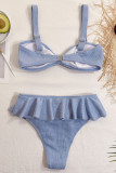 Fashion Sexy Solid Split Joint Swimwears