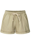 Fashion Casual Solid Frenulum Loose Mid Waist Bottoms