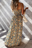 Fashion Street Print Split Joint V Neck A Line Dresses