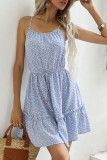 Fashion Elegant Floral Frenulum Stringy Selvedge U Neck A Line Dresses
