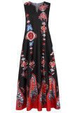 Fashion Sexy Print V Neck Printed Dresses