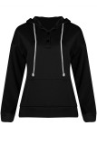 Fashion Casual Solid Split Joint Hooded Collar Tops