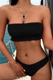 Fashion Simplicity Solid Split Joint Swimwears