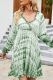 Casual Tie Dye Split Joint Stringy Selvedge V Neck A Line Dresses
