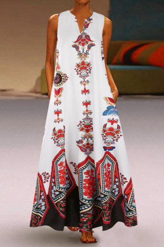 Fashion Sexy Print V Neck Printed Dresses