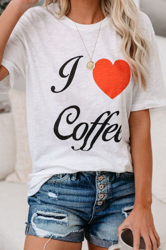 Fashion Sweet Print O Neck T-Shirts