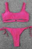 Fashion Sexy Solid Frenulum Swimwears