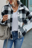 Fashion Street Adult Polyester Plaid Split Joint Buttons Mandarin Collar Outerwear