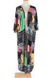Fashion Vacation Print Split Joint Swimwears Cover Up