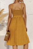 Fashion Casual Print Split Joint Spaghetti Strap A Line Dresses