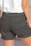 Fashion Simplicity Solid Straight Mid Waist Bottoms