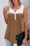 Fashion Casual Solid Split Joint V Neck Tops